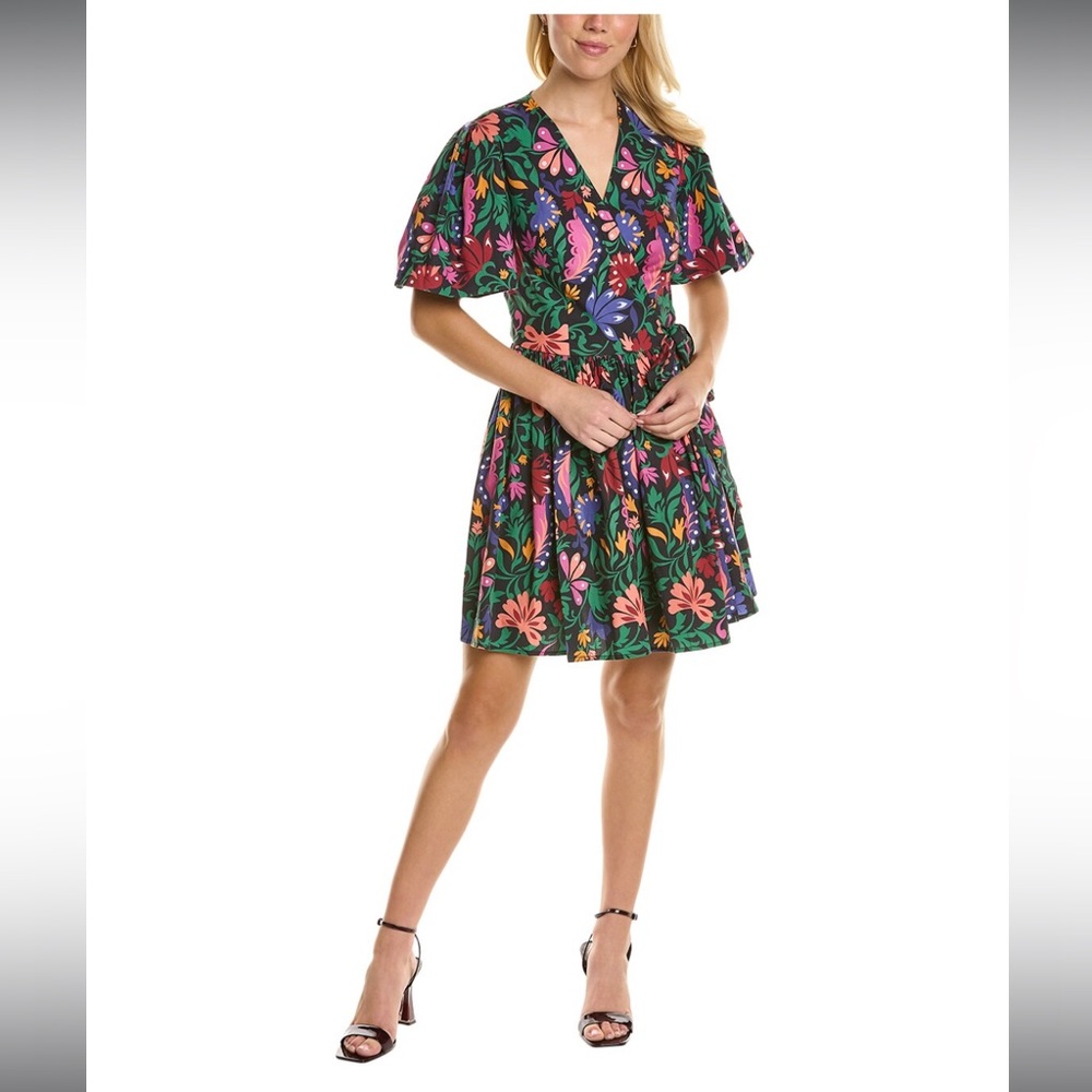 Brand new mini dress floral wrap dress colorful
